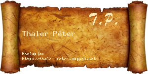 Thaler Péter névjegykártya
