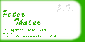 peter thaler business card