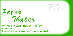 peter thaler business card